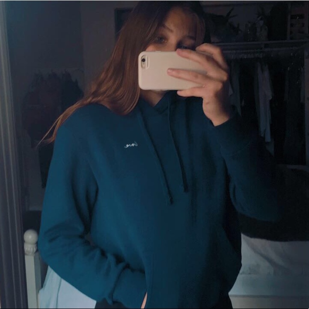 navy h and m hoodie